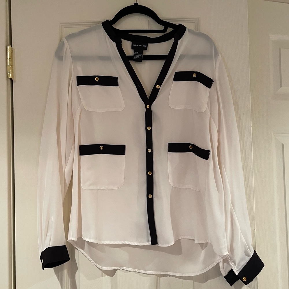 Central Park West Color block Button down blouse